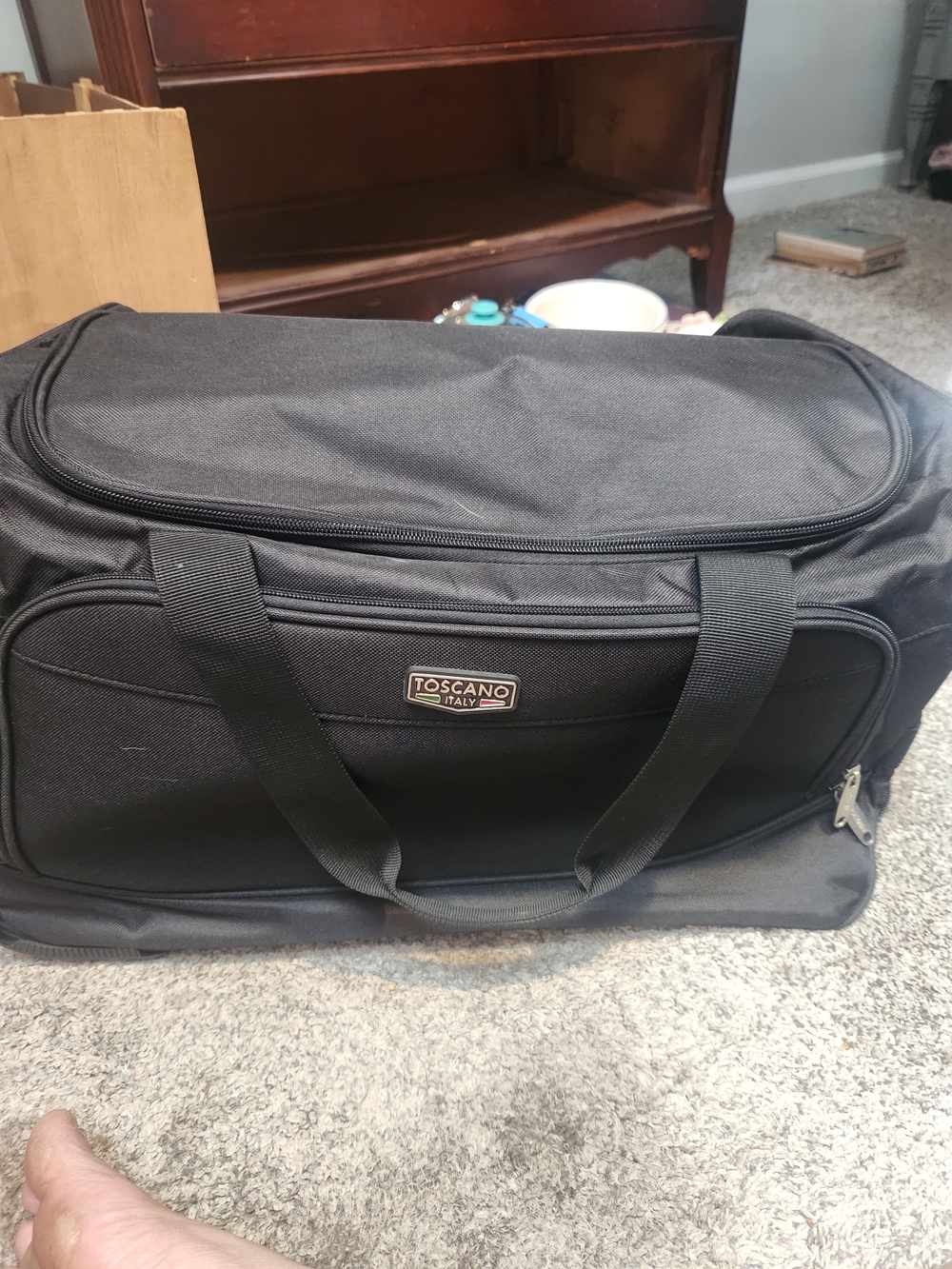Toscano Italy Black Men's Travel Duffel Bag